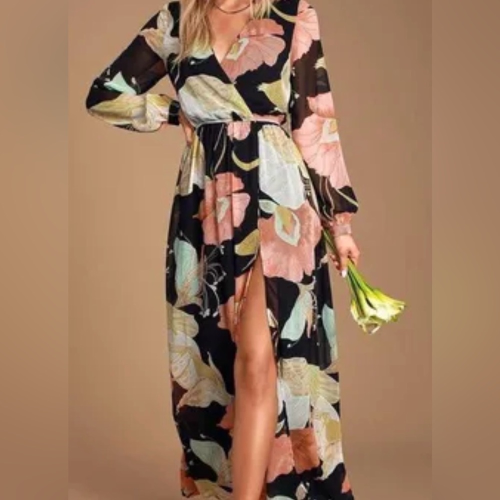 Lulus extra small long sleeve side, slit dress